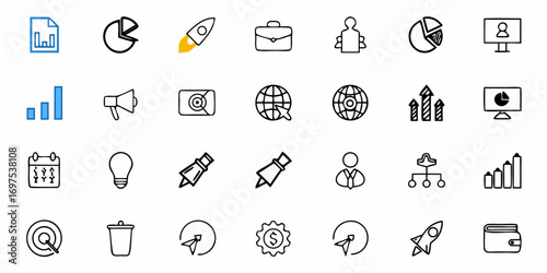 Illustration showcasing business and finance icons including money, growth, and collaboration symbols