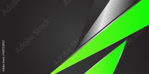 Green and black contrast corporate waves background. Vector design
