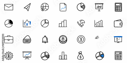 Collection of various weather and technology icons featuring clouds, rain, temperature, and connectivity
