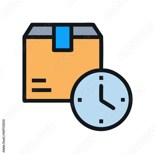 Package delivery deadline or shipping timeline concept illustration design