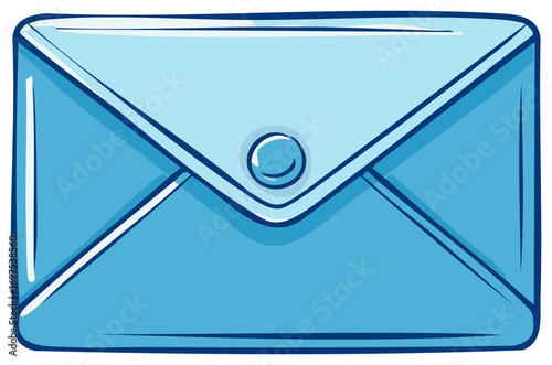 Closed blue envelope illustration representing mail communication and message delivery