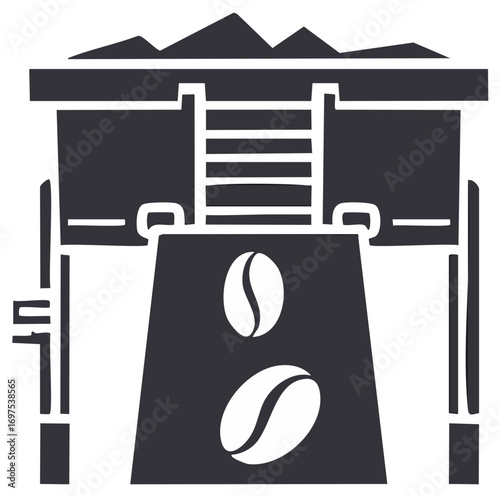 Coffee Machine Silhouette Illustration Bean Freshness Aroma Drink