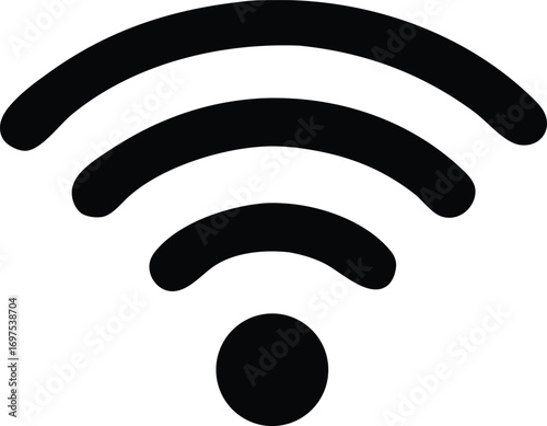 Wireless wifi signal strength indicator icon represents connectivity and internet access for devices and networks