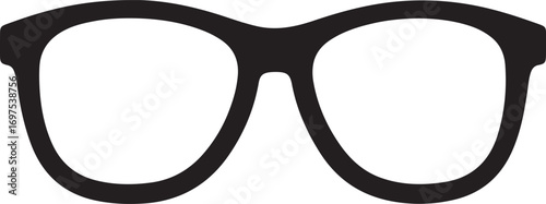 Stylish eyeglasses and sunglasses with black frames and lenses, isolated on a white background