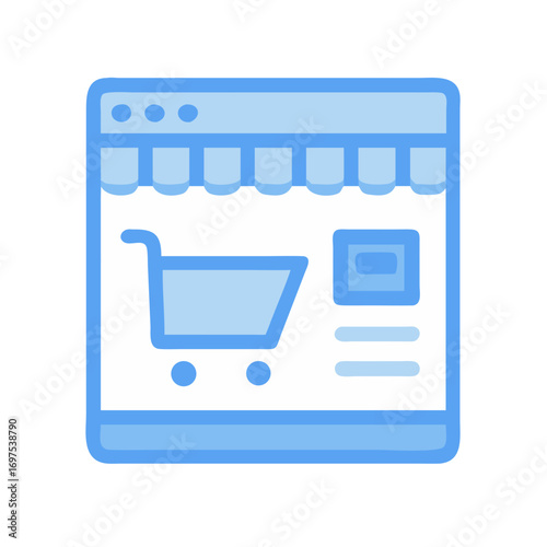 E-commerce platform interface showcasing online shopping cart icon