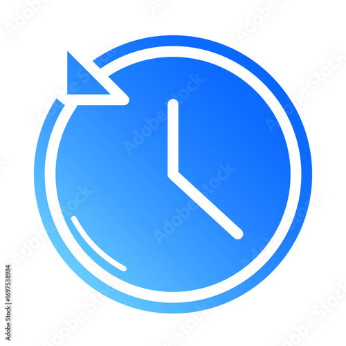 Memories Clock Flat Gradient Icon
