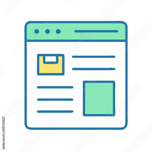 Minimalist web page icon showing website layout design