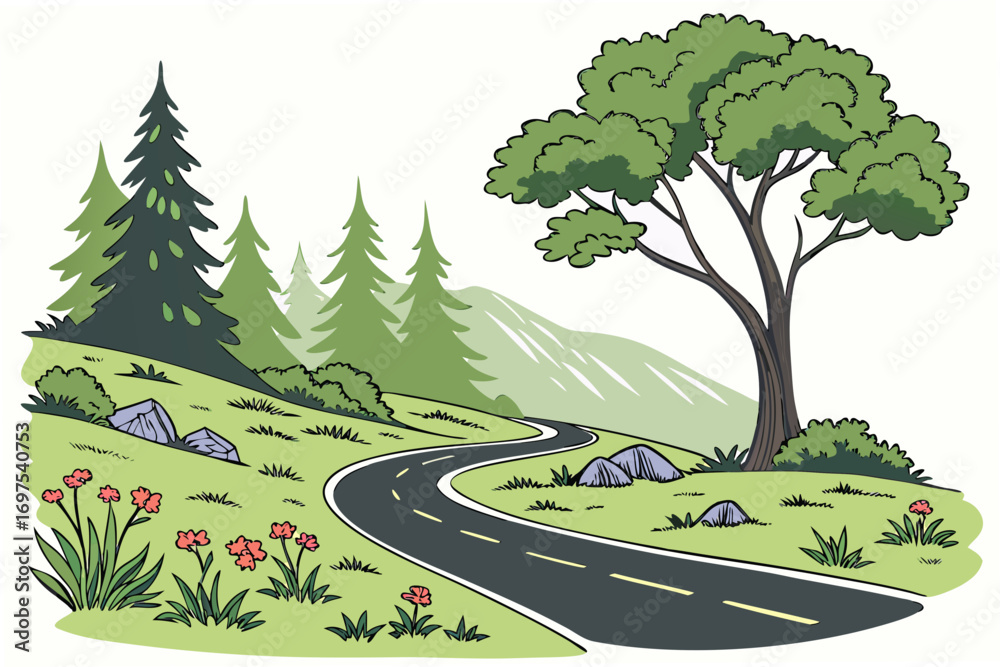 Obraz premium road in the forest
