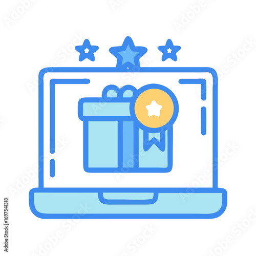 Online gift reward shown inside a computer screen