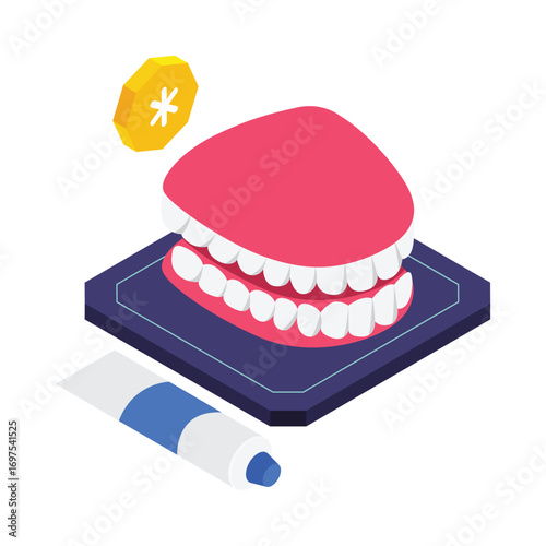 Dental Care isometric vector illustration.