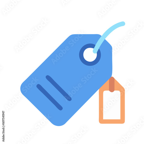 Two simple price tags in flat design style