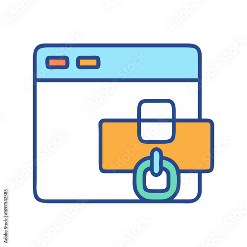 Webpage with Connection Icon Graphic Illustration Stock Image