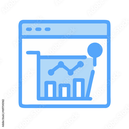 Website analytics dashboard showing graph trends and statistics data