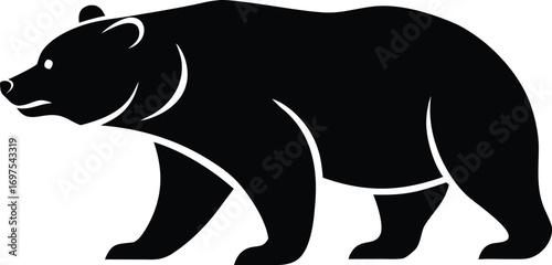grizzly bear logo icon silhouette vector illustration