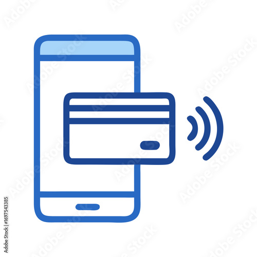 Mobile payment concept with phone and credit card icon