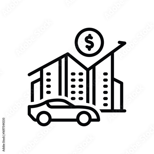 Black line icon for cost of living