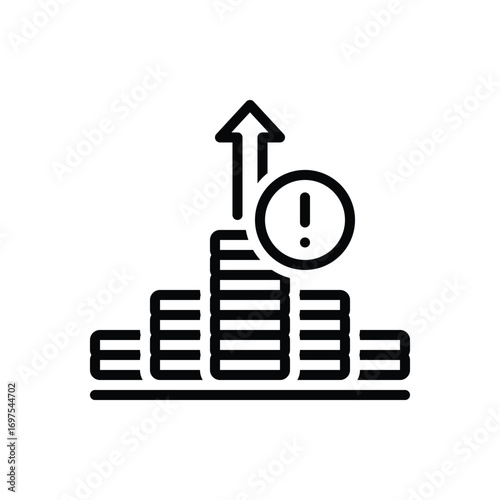 Black line icon for hyperinflation risk