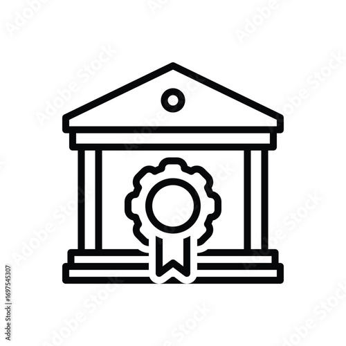 Black line icon for monetary policy
