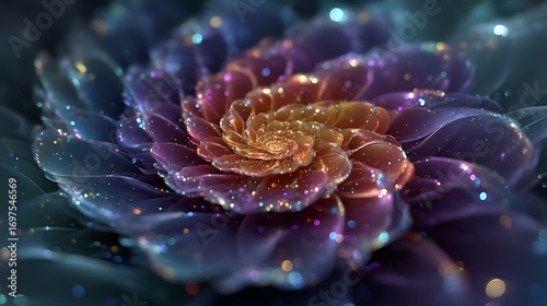 Colorful luminous flower abstract fantasy bloom high resolution picture