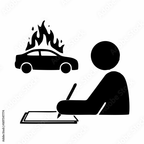 Person signing car insurance ...