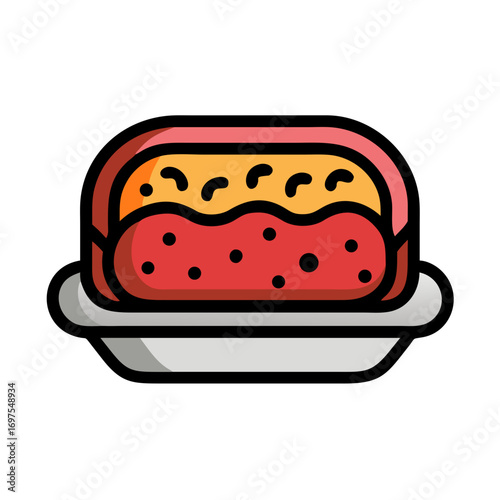 Vector food icon of sandwich on a plate