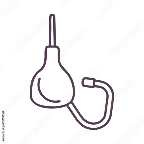 Medical Enema Bulb Illustration on Black Background for healthcare