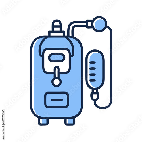 Stylized Dialysis Machine Isolated on Black Background