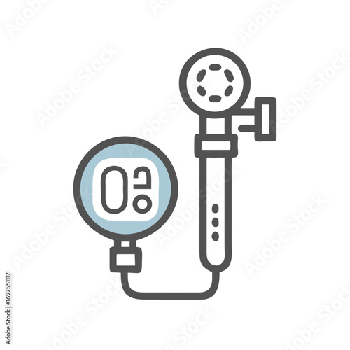 Icon of oxygen saturation measurement device with display