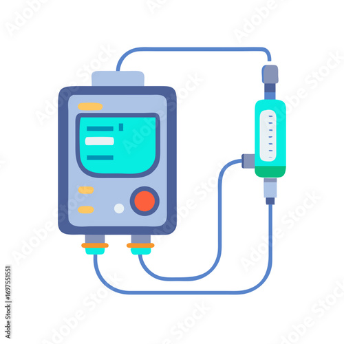 Modern Flat Illustration of Water Heater and Filter System