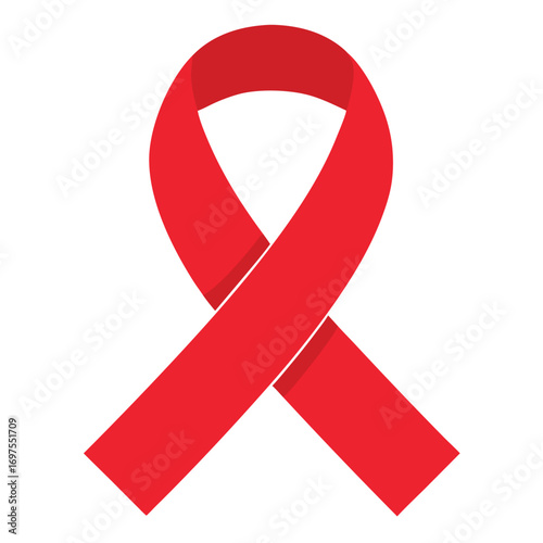 Red ribbon national breast cancer awareness month vector illustration isolated on white background  