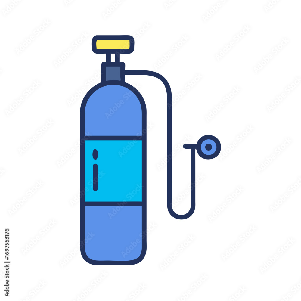 Fototapeta premium Oxygen tank vector illustration on a black background studio