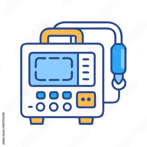 Medical device flat illustration on black background vector design