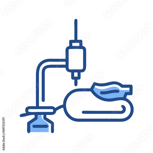 Stylized diagram of an apparatus for intravenous fluid administration