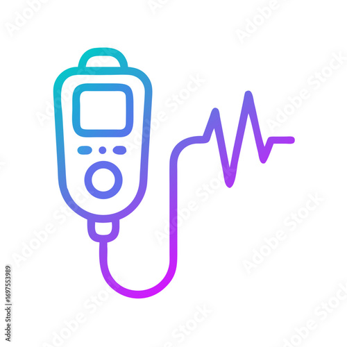Gradient illustration of EKG monitor with heartbeat signal
