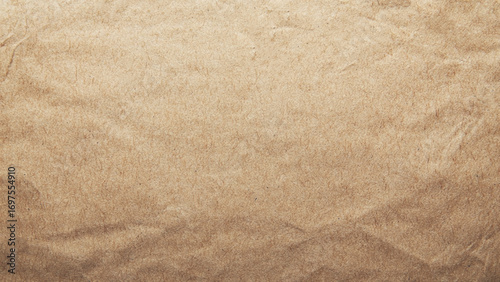 Background of brown kraft paper or cardboard texture. Abstract pattern of beige rough carton, old paper sheet, parchment or papyrus surface, vector realistic illustration