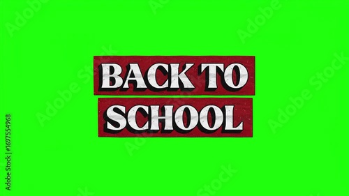 Back to school text cutouts on green screen background