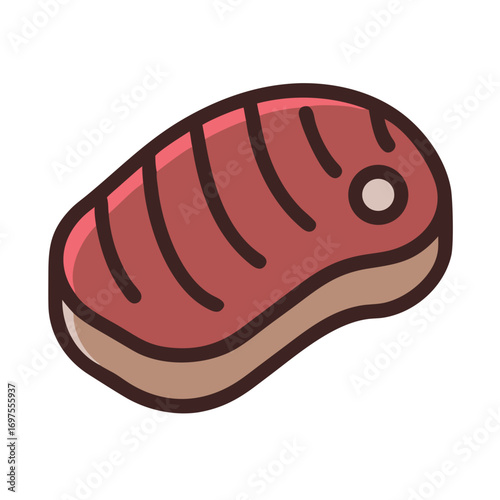 Stylized illustration of a steak on a black background