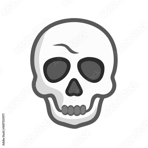 Stylized skull illustration on black backdrop for stock usage