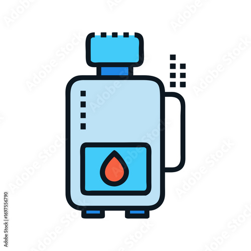 Modern vector illustration of a stylish, minimalistic gas boiler