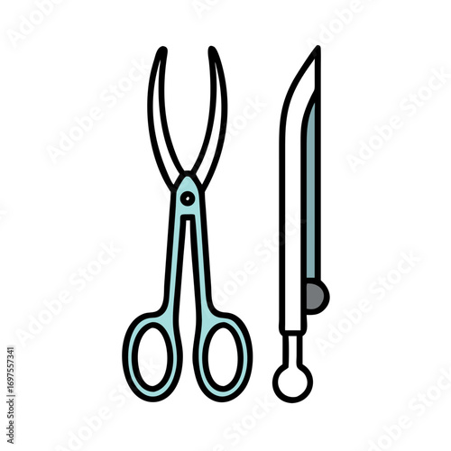 Minimalist image of nail scissors and file on black backdrop