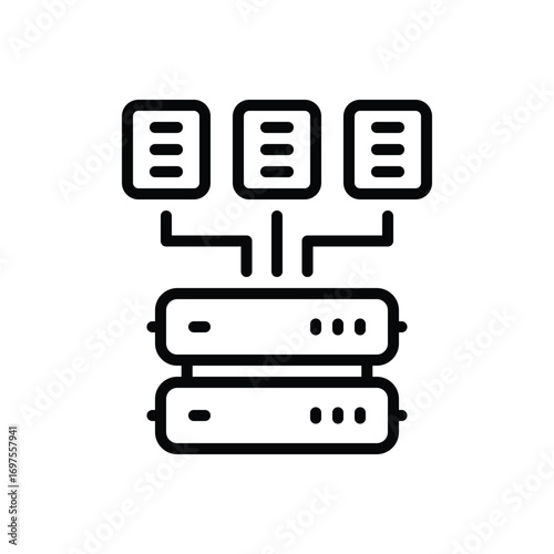 Black line icon for data collection