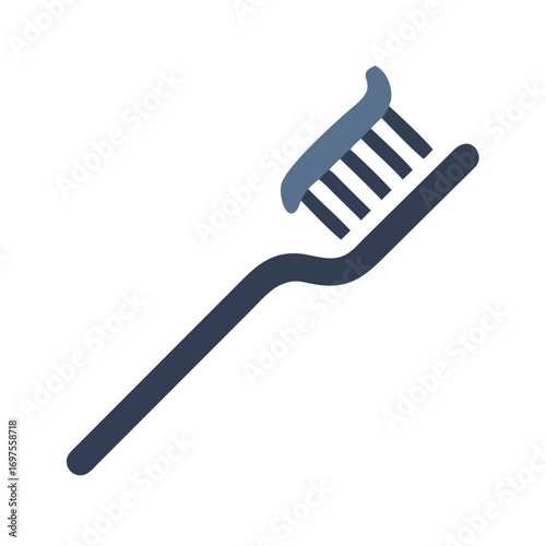 Dark Blue Toothbrush Isolated on Black Background Studio Shot