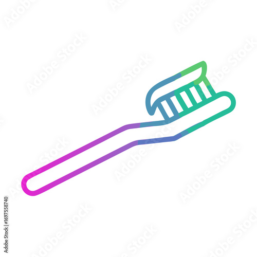 Stylized gradient toothbrush with toothpaste on a black backdrop