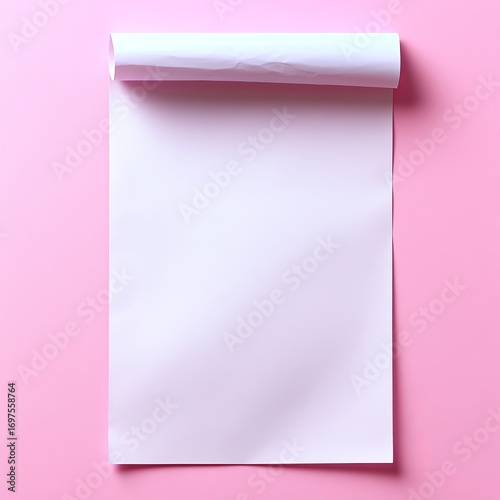 Wallpaper Mural Modern minimal background with blank paper on pink backdrop for stationery designs and branding mockups. Torontodigital.ca