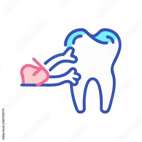 Dental health vector showing extraction or removal tooth illustration