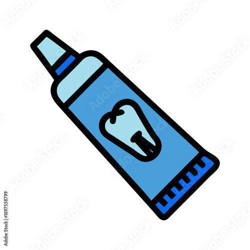 Simple tube of toothpaste illustration on a black background