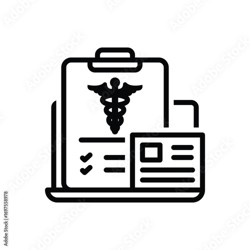 Black line icon for patient enrollment