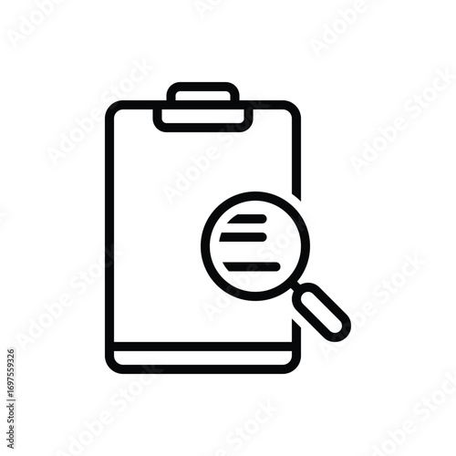 Black line icon for researcher tools
