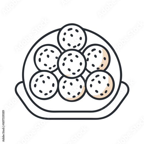 Delicious falafel balls in a plate stock illustration image