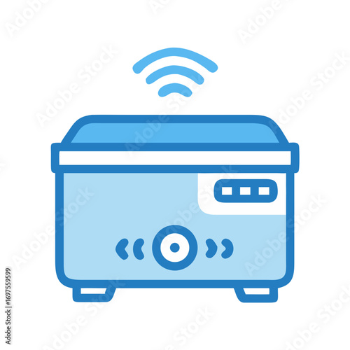 Flat Vector Illustration of a Wireless Router on Black Background
